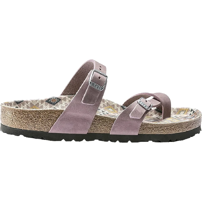 sandals for beach trips with waterproof finishWomen's Birkenstock Mayari Ethno Lavender Blush Oiled Leather