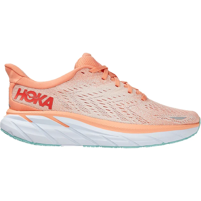 athletic shoes for men with outdoor grip for diverse terrain-Athletic shoes for gym workoutsWomen's Hoka Clifton 8 Cantaloupe/Silver Peony Mesh