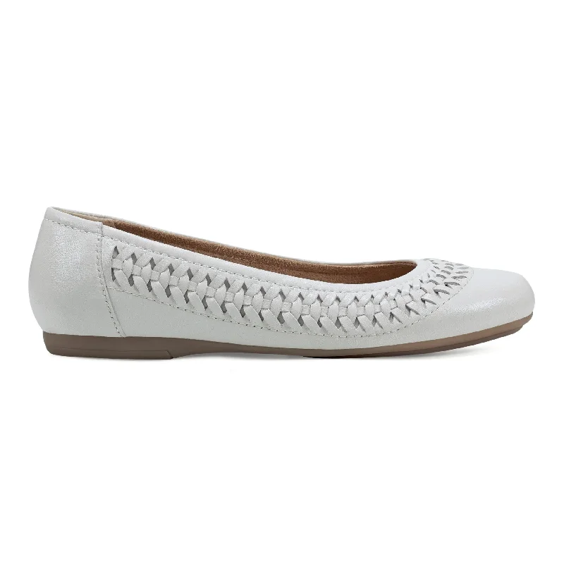 Comfortable flats for casual wear with cushioned heel-Flats with tassels-Jett Woven Round Toe Slip-on Dress Flats