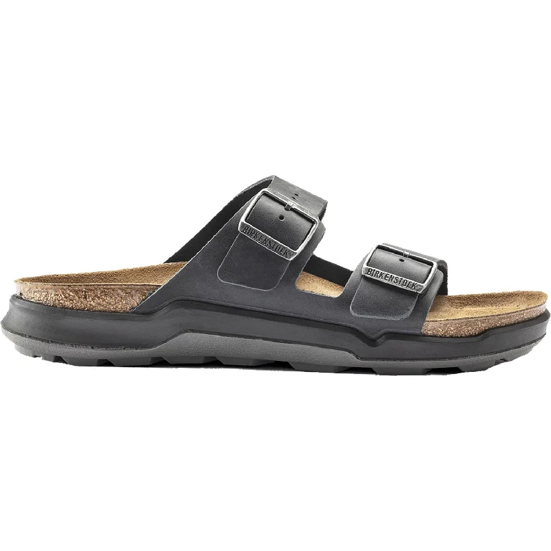 sandals for both casual outings and formal eventsMen's Birkenstock Arizona Rugged Black Oiled Leather