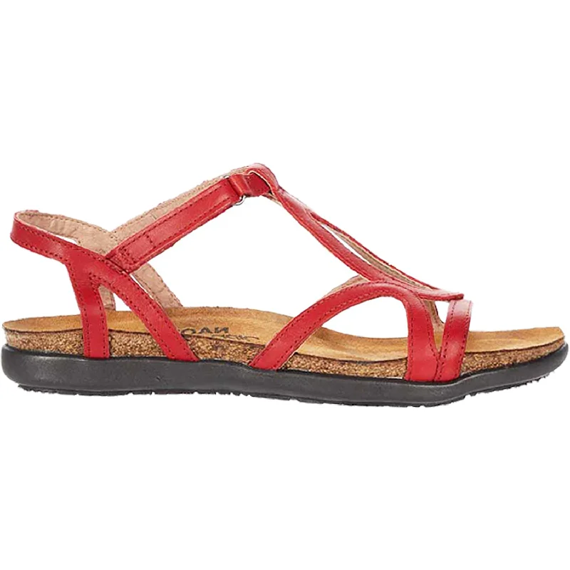 sandals for women with stylish lace-up detailingWomen's Naot Dorith Kiss Red Leather