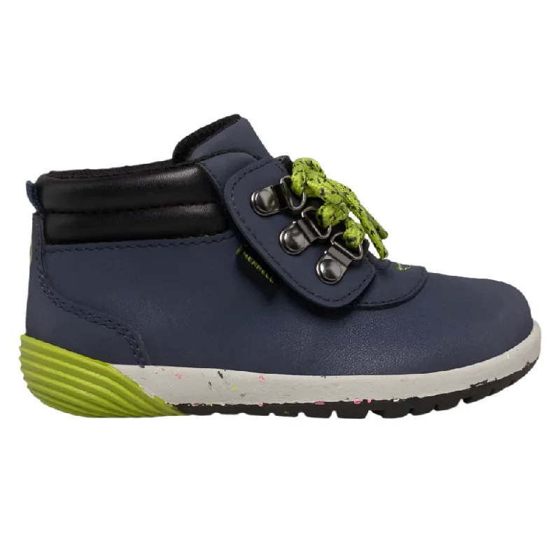 Trendy tall boots for women with wedge heel-Merrell Toddler Boys Bare Steps Boot 2.0 Velcro Navy