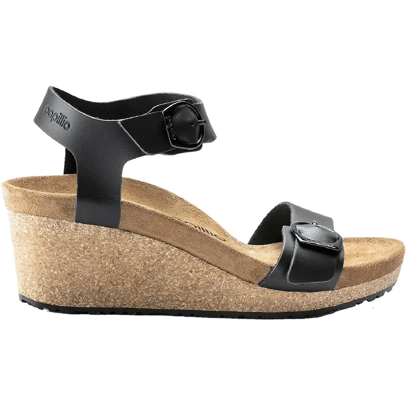 sandals for summer picnics with comfy designWomen's Birkenstock Papillio Soley Black Leather