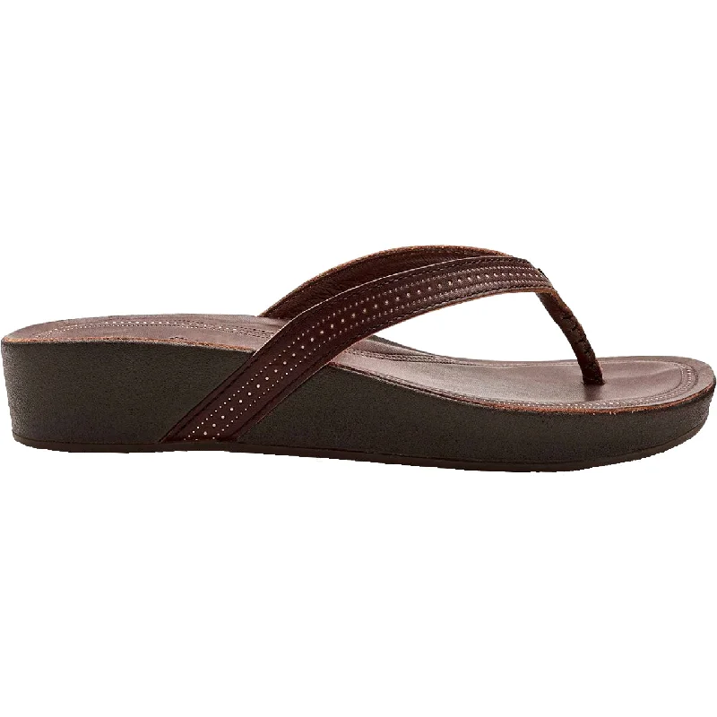 sandals for active days outdoorsWomen's OluKai Ola Dark Java Leather