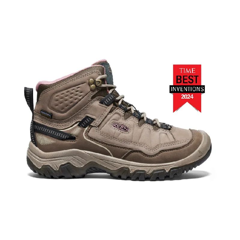 Comfortable boots for men with adjustable straps-Women's Targhee IV Wide Waterproof Hiking Boot  |  Brindle/Nostalgia Rose