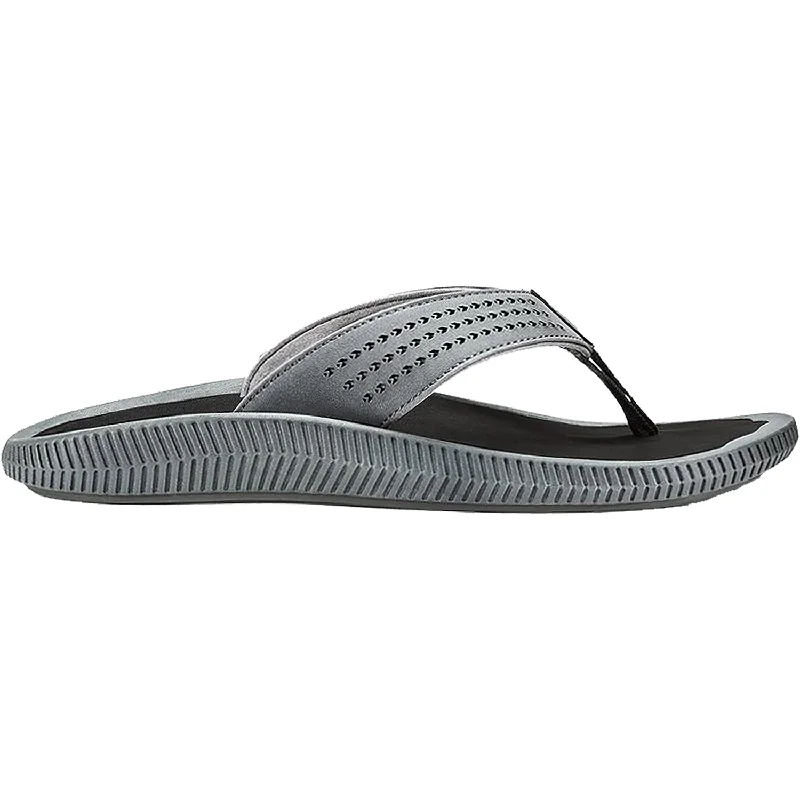 sandals with supportive footbed for added comfortMen's OluKai Ulele Dark Shadow/Black Synthetic