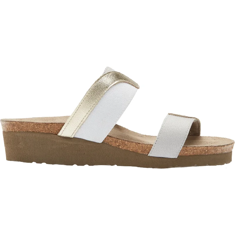 summer sandals with stylish designsWomen's Naot Frankie Radiant Gold/Ice Grey Leather/Elastic