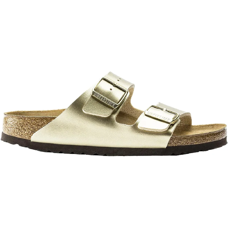 sandals for men with modern, trendy designWomen's Birkenstock Arizona Gold Birko-Flor