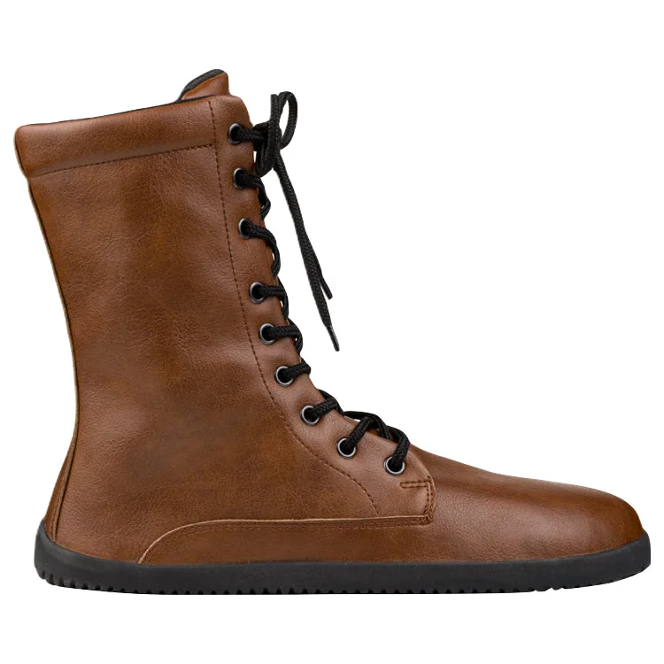 Comfortable boots for men with moisture-wicking lining-Ahinsa Jaya Zip-Up Barefoot Brown