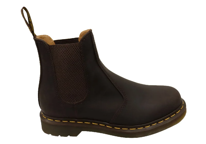 Comfortable hiking boots for men with water-resistant feature-Dr Martens 2976 YS Crazy Horse Unisex Leather Chelsea Boots