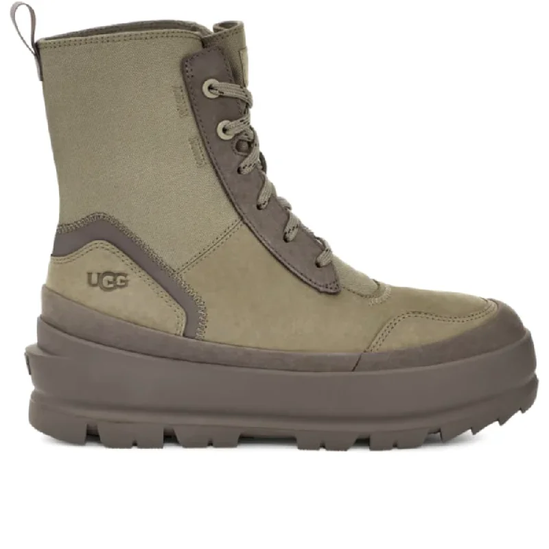 Comfortable outdoor boots for men with all-terrain sole-Ugg Women's The Ugg Lug Lace Up Boot Moss Green