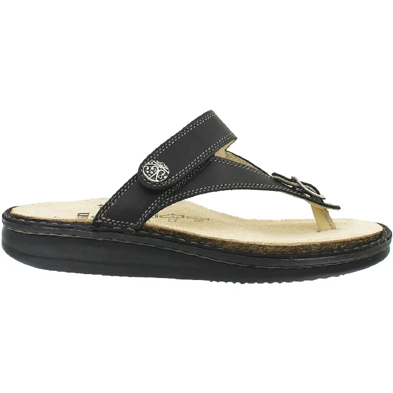 sandals for stylish summer day tripsWomen's Finn Comfort Alexandria Black Leather