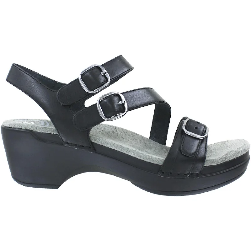 sandals for men with wide straps for extra supportWomen's Dansko Sacha Black Burnished Calf Leather