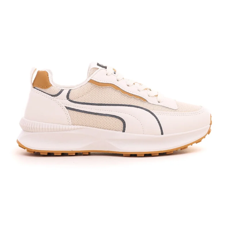 athletic shoes for running with shock absorption for added protection-Athletic shoes with bold solesBeige Casual Sneaker AT7212