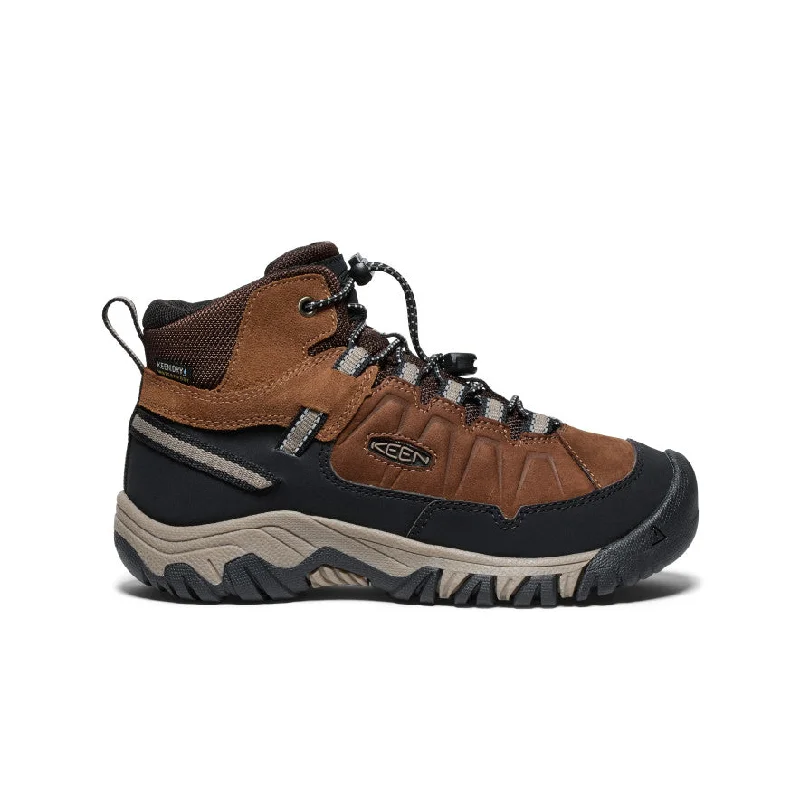 Trendy hiking boots for women with side zipper-Big Kids' Targhee IV Waterproof Hiking Boot  |  Bison/Brindle