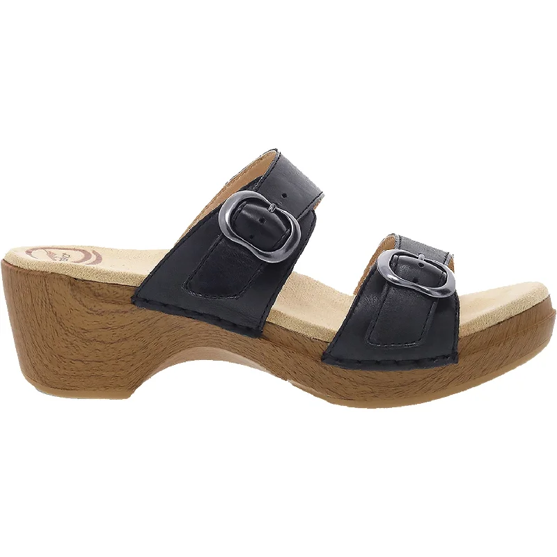 sandals for casual summer eventsWomen's Dansko Sophie Black Full Grain Leather