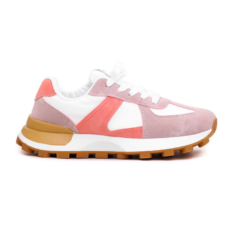 athletic shoes for men with cushioned midsole for stability-Athletic shoes with leather accentsPink Casual Sneaker AT7215