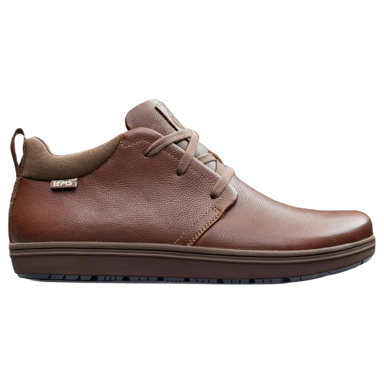 Casual ankle boots for men with zip closure-Lems Chukka Grip Leather Chestnut