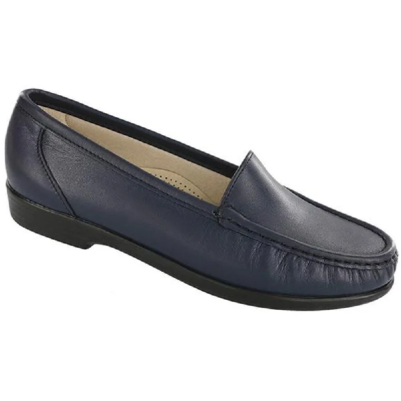 loafers with soft and supple leatherLoafers with Reinforced ToesSAS Simplify Loafer Navy Leather (Women's)