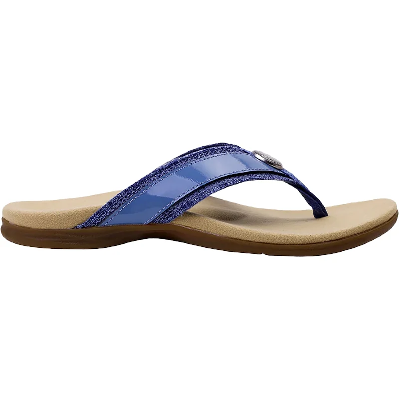 sandals for women with bold colorsWomen's Spenco Sutton Flip Niagra Blue Leather