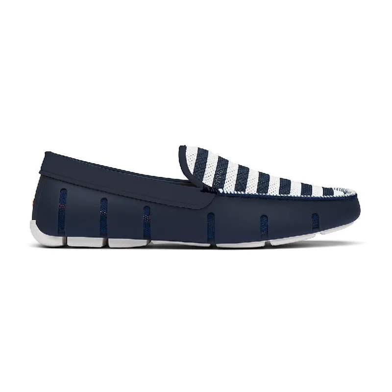 loafers with padded footbed for long hoursLoafers for Casual DiningStriped Venetian Loafer (Navy + White)