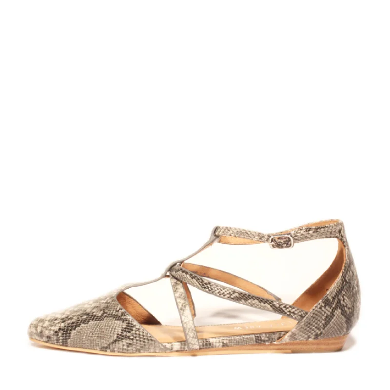 Trendy flats with neutral tones for versatile styling-Flats for bold fit-Gadget Multi-Strap Flats