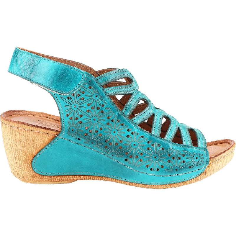 sandals for everyday wear with fashionable lookWomen's Spring Step Inocencia Turquoise Leather