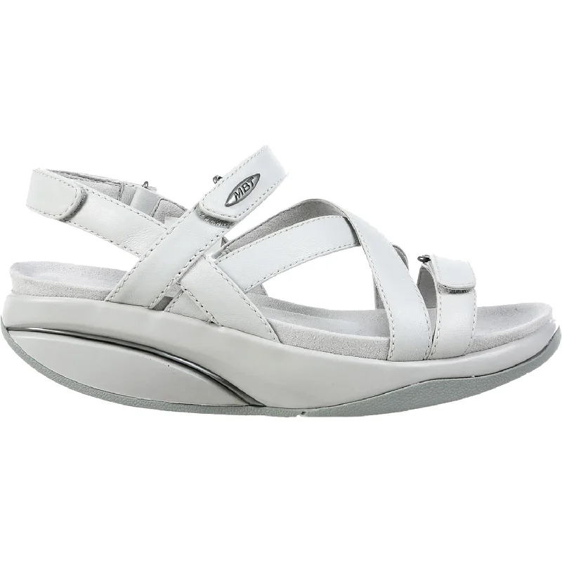 sandals with breathable straps for extended wearWomen's MBT Kiburi Light Grey Leather