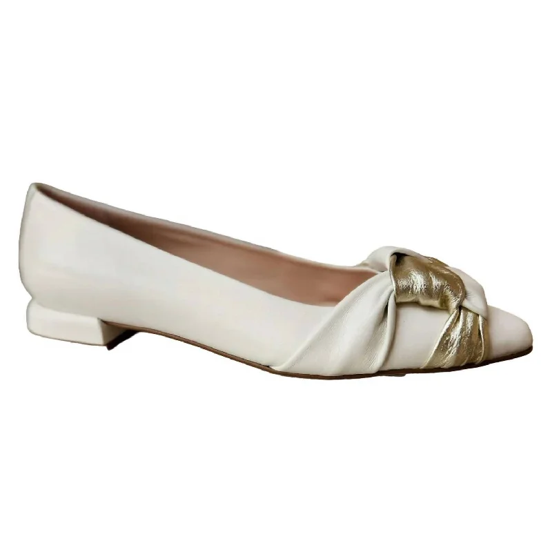 Flats for women with cushioned footbeds-Flats with stylish cut-Women's Flats In White