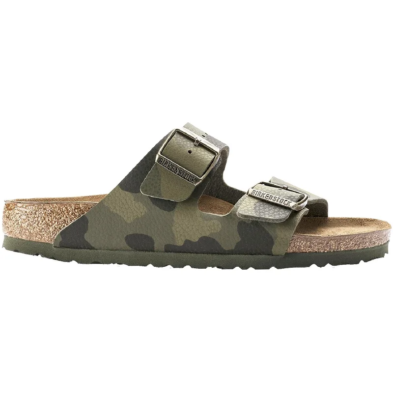 sandals with trendy details for summer vibesWomen's Birkenstock Arizona Desert Soil Camouflage Green Birko-Flor