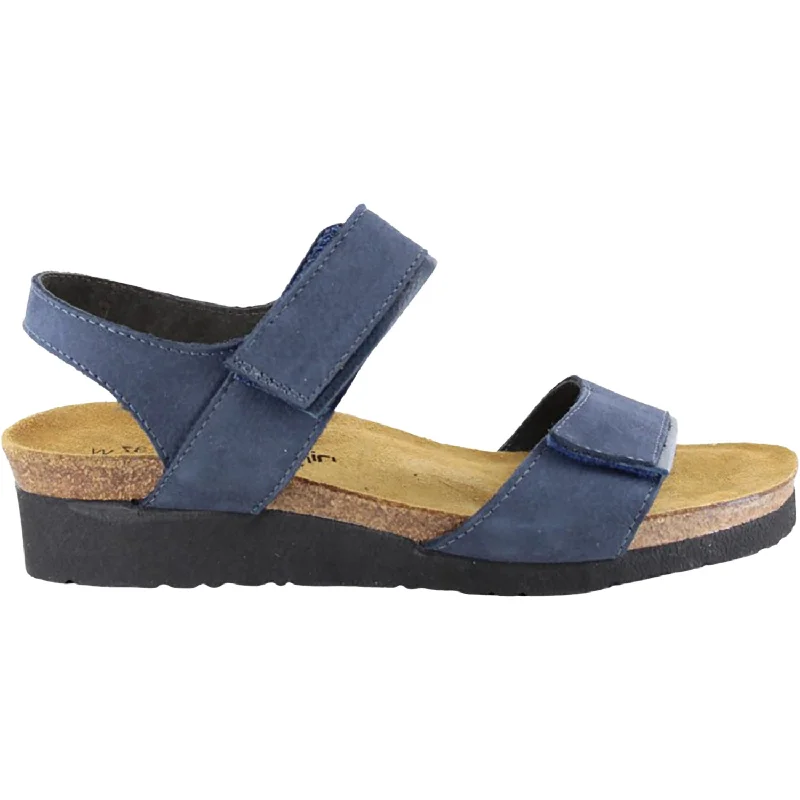 sandals with closed toes for extra protectionWomen's Naot Aisha Navy Velvet Nubuck