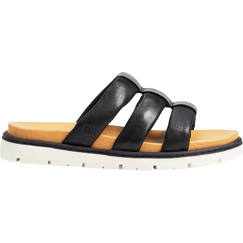 sandals with wide width for comfortWomen's Born Daisy Black Leather