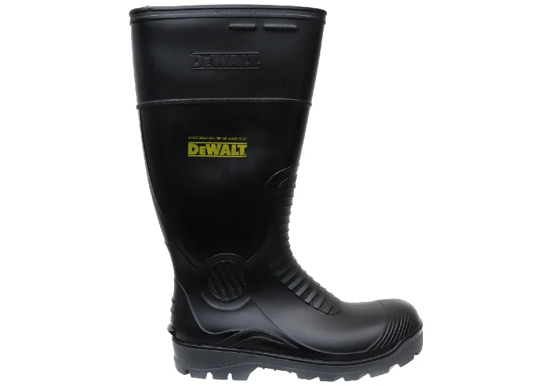 Comfortable knee-high boots for women with flat sole-DeWALT Mens Workwear PROComfort Dexter Safety Gumboots