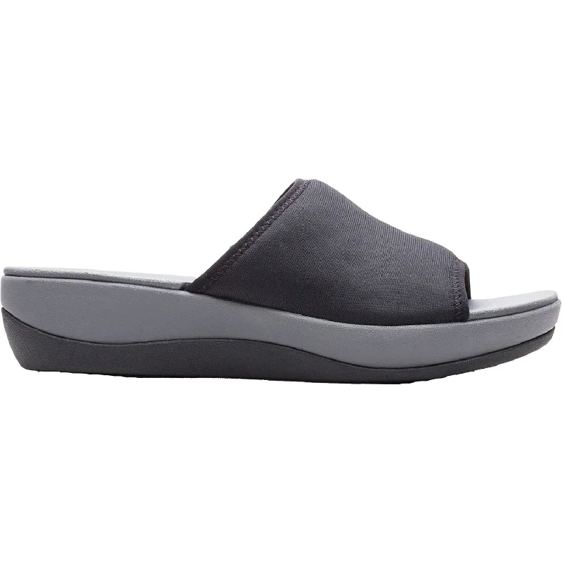 sandals with cushioned straps for comfortWomen's Clarks Cloudsteppers Arla Nora Black Fabric