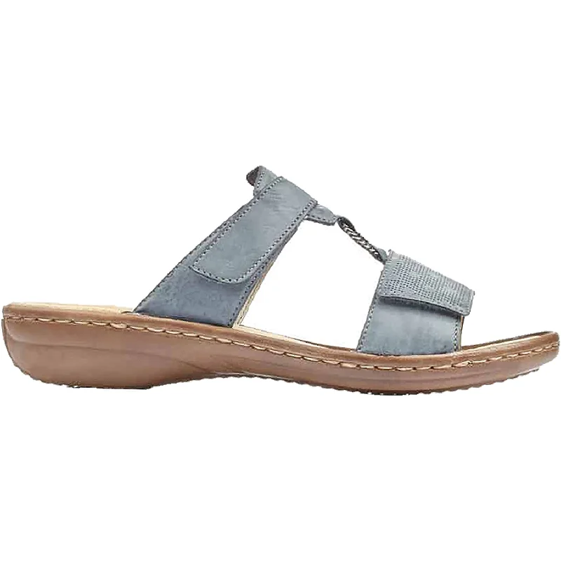 sandals with comfortable fit for long walksWomen's Rieker 60844-14 Pazifik/Navy Leather