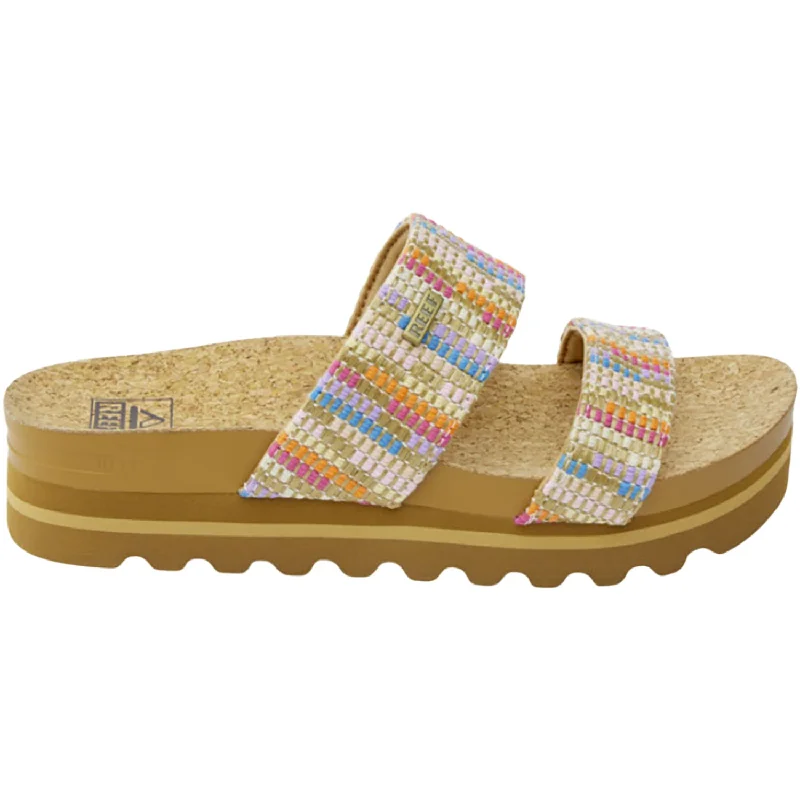 comfortable sandals for travel and sightseeingWomen's Reef Cushion Vista Hi Beachy Woven Synthetic