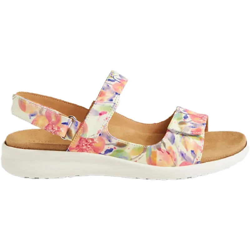 sandals for women with durable rubber solesWomen's Ziera Benji Orange Floral Leather