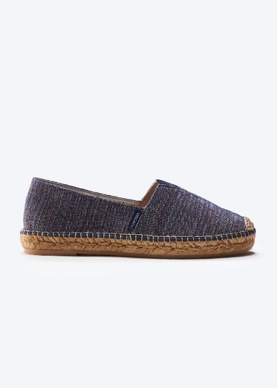 Flats with ankle straps for a secure fit-Flats for versatile wear-Barceloneta Kuba Canvas Espadrille Flats