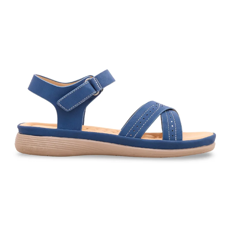 sandals with supportive footbed for added comfortBlue Formal Sandal PU0108