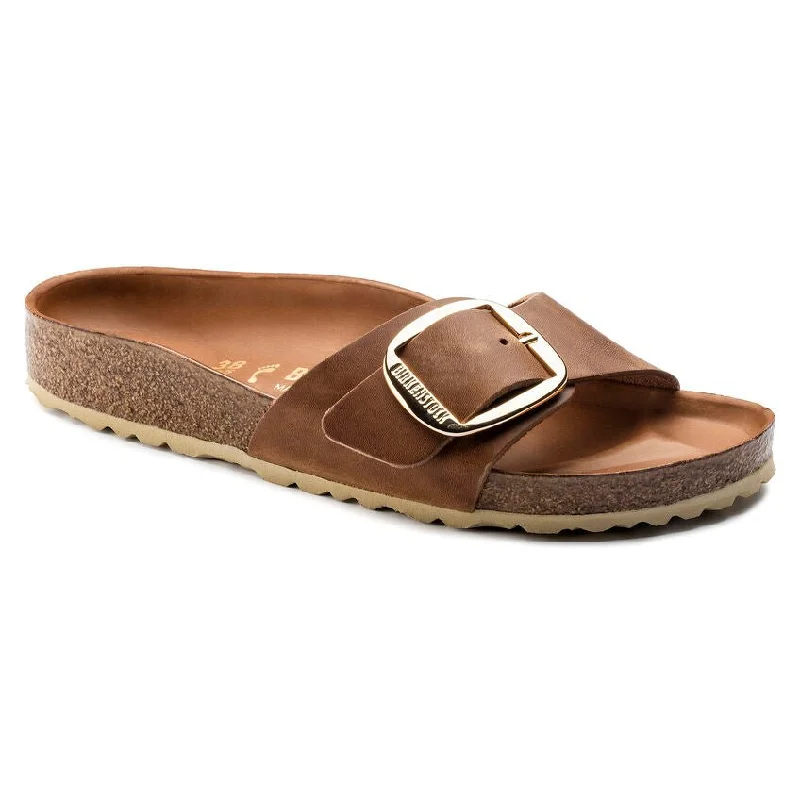 sandals with stylish straps and intricate detailsMadrid Big Buckle Oiled Leather Cognac