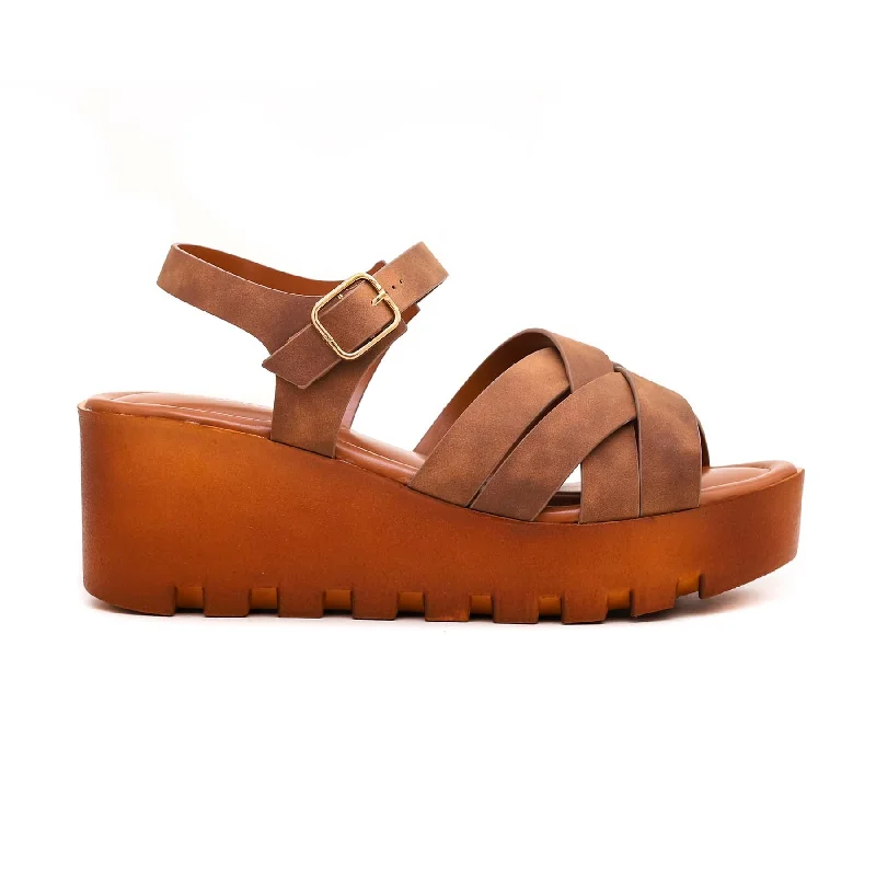 sandals with memory foam footbed for comfortBrown Formal Sandal PU0024