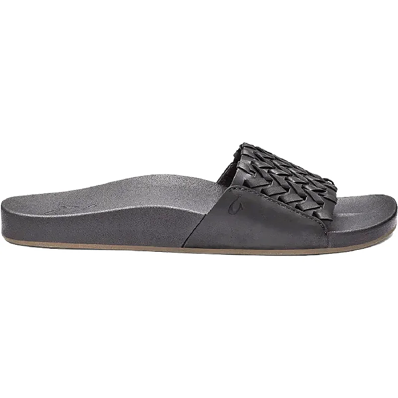 sandals for kids with easy to wear designWomen's OluKai Kamola Black Leather