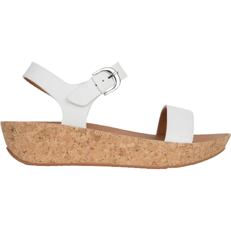 sandals with stylish metallic buckle for extra appealWomen's Fit Flop Bon II Back Strap White Leather