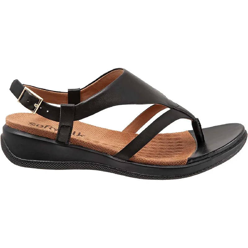 sandals with extra cushioning for all-day comfortWomen's SoftWalk Temara Black Leather