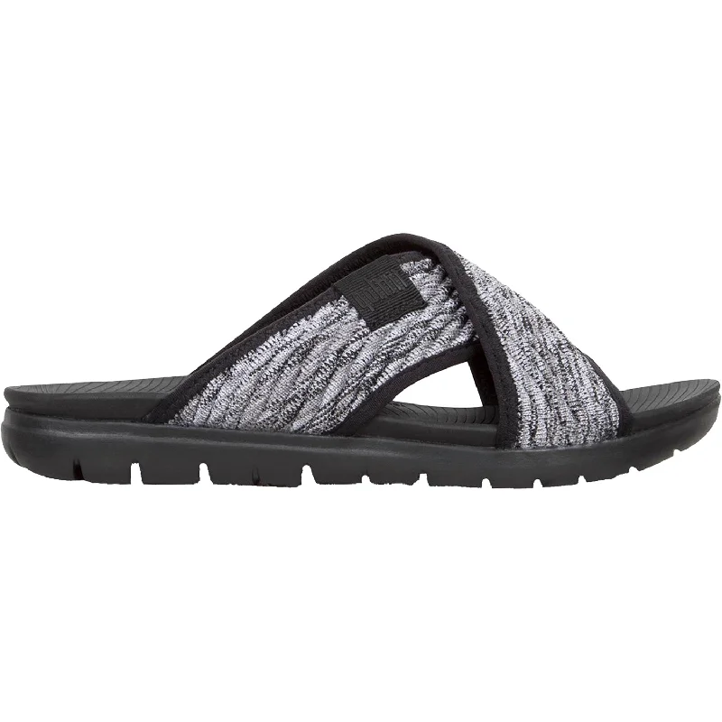 sandals for sporty looks with athletic designWomen's Fit Flop Artknit Cross Slide Black Mix Fabric