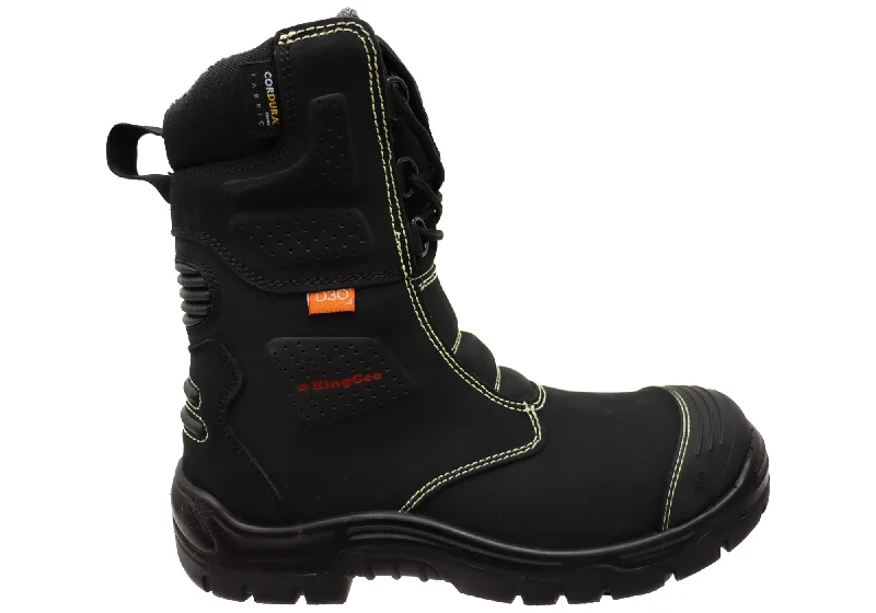 Trendy boots for men with winter-ready tread-KingGee Mens Bennu Rigger Steel Toe Safety Work Boots With Scuff Cap