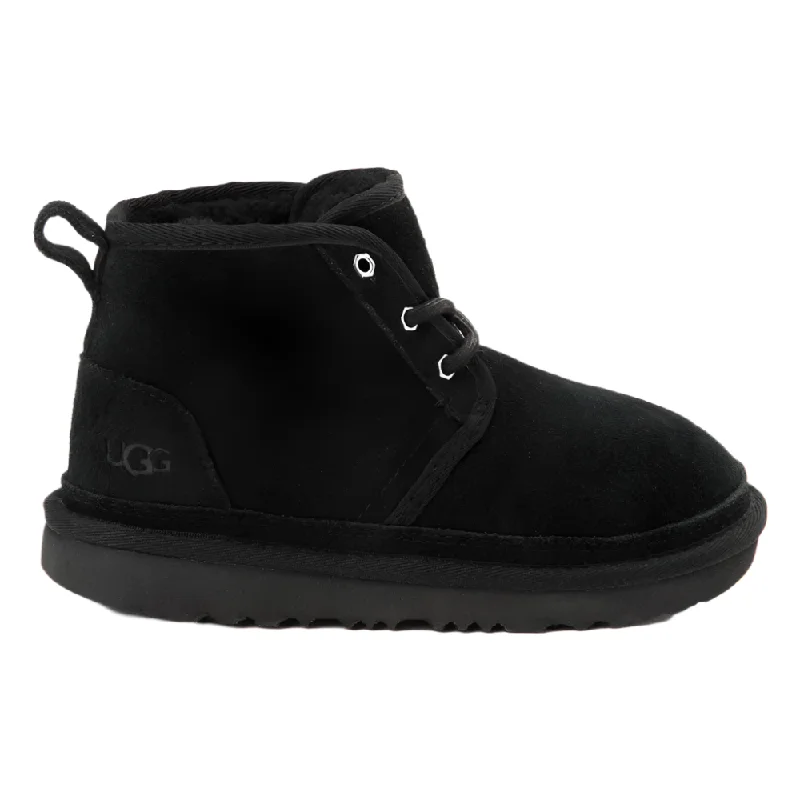 Comfortable ankle boots for men with supportive design-Ugg Big Boys Nuemel II Chukka Tie Up Suede Boot Black