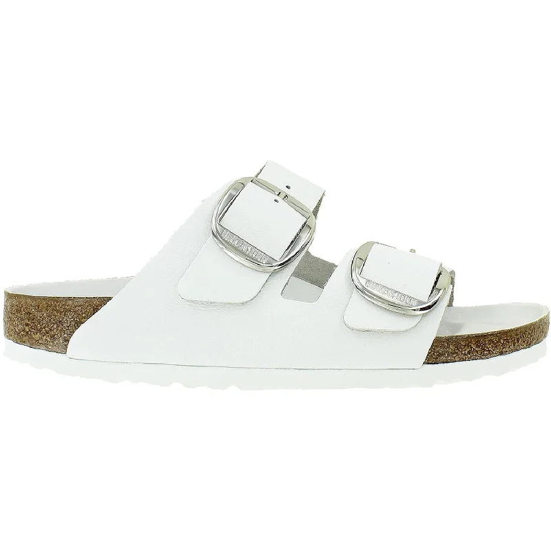 sandals with breathable straps for extended wearWomen's Birkenstock Arizona Big Buckle White Smooth Leather