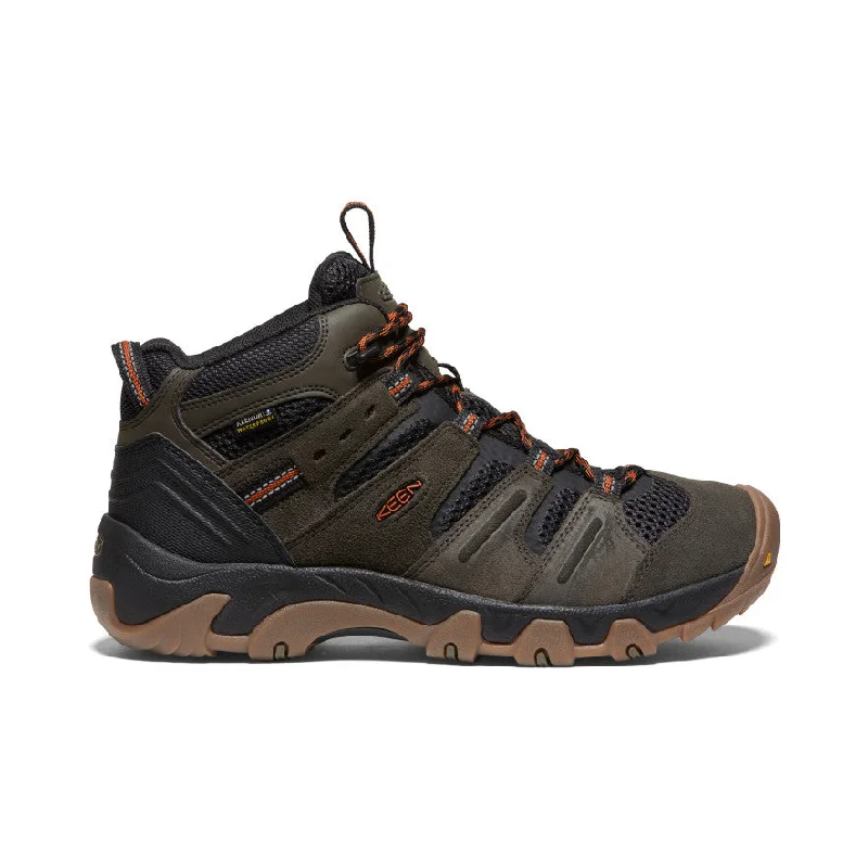 Trendy boots for men with winter-ready tread-Men's Headout Waterproof Hiking Boot  |  Black Olive/Fossil Orange