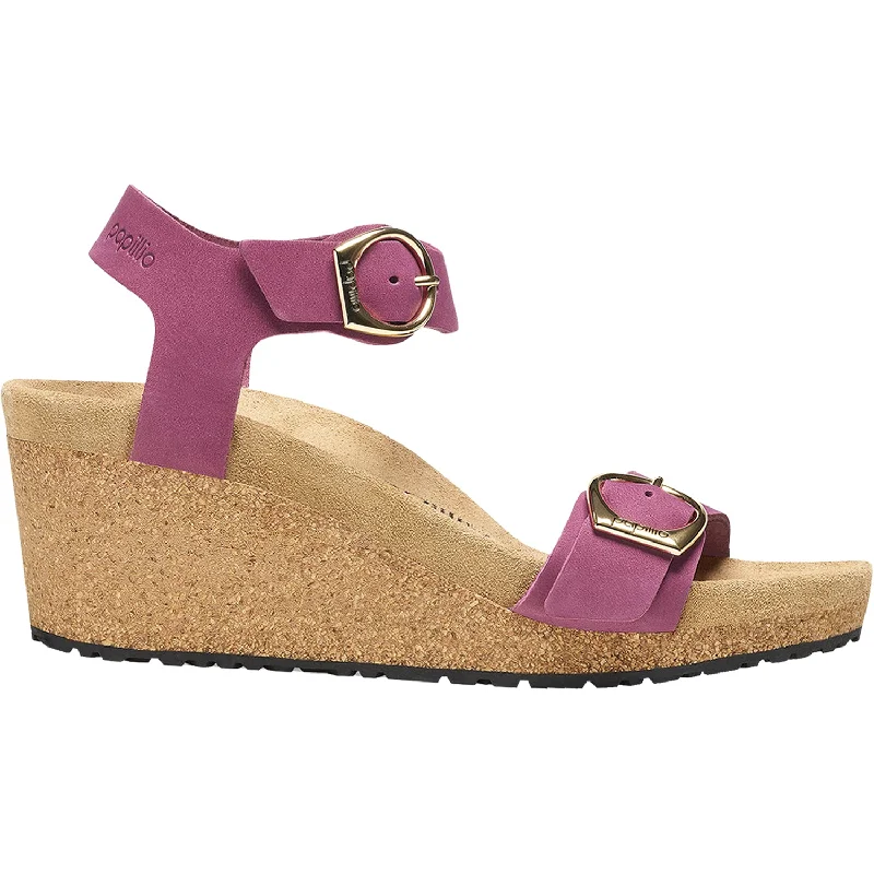 sandals with soft padded footbed for walkingWomen's Birkenstock Papillio Soley Boysenberry Nubuck